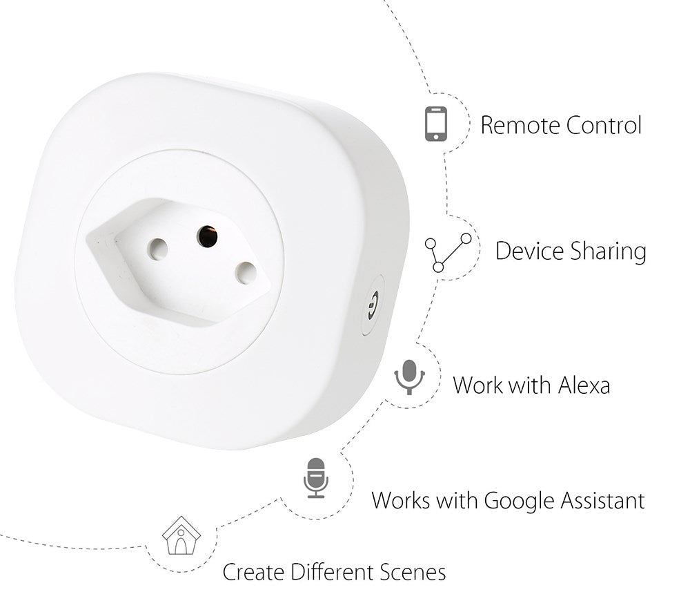 Smart WiFi Plug with Voice Control — 16A, Works with Alexa & Google Home