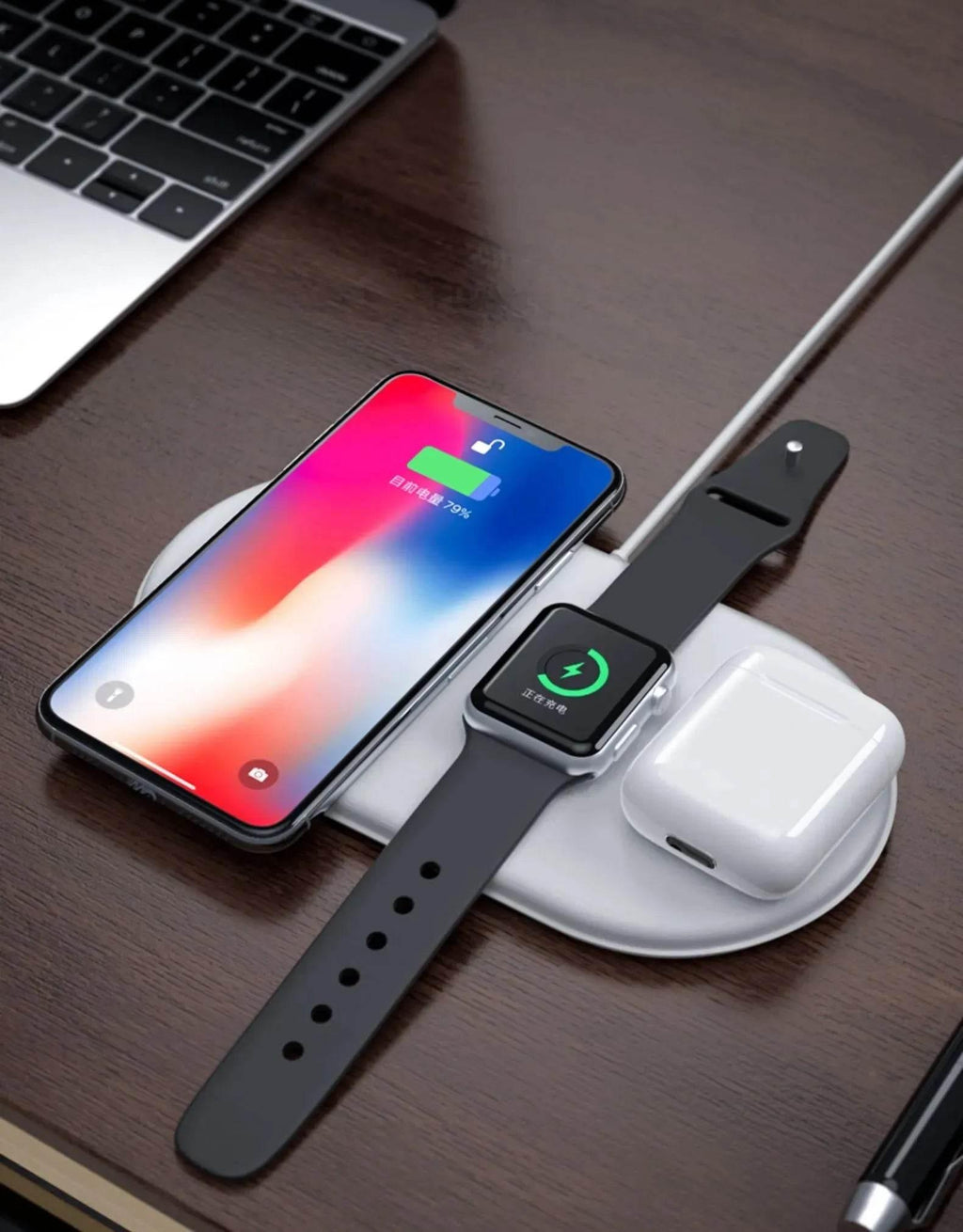 3-in-1 Wireless Charging Station — Phone, Earbuds & Smartwatch