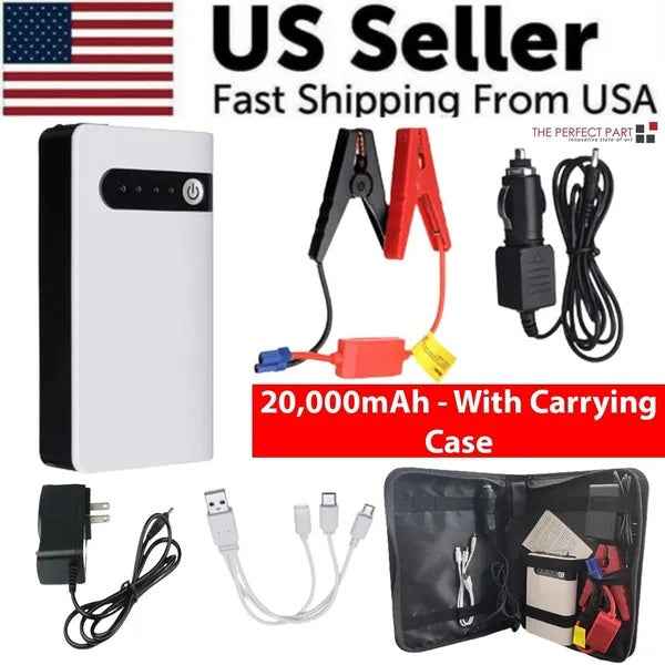 Car Jump Starter & Power Bank — 20,000mAh with LED Flashlight