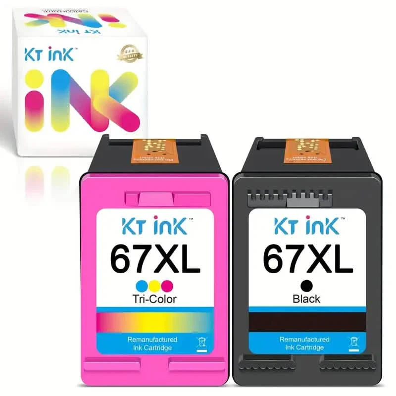 HP 67XL High-Yield Ink Cartridges — Compatible with DeskJet 2732, 2755 & Envy 6055, 6075