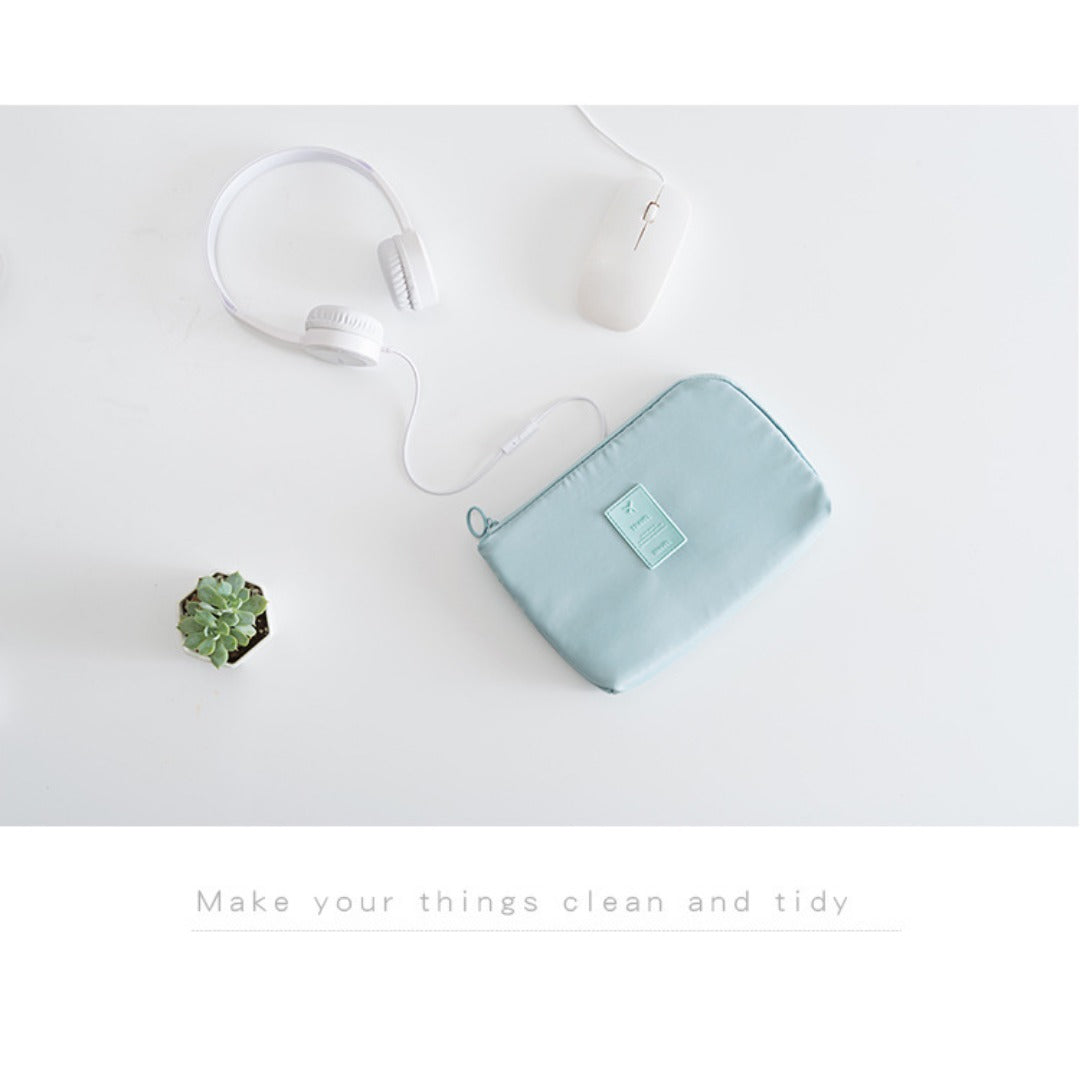Travel Cable Organizer Pouch | Waterproof Double-Layer Electronics Carry Case for Cords, Chargers & Earphones