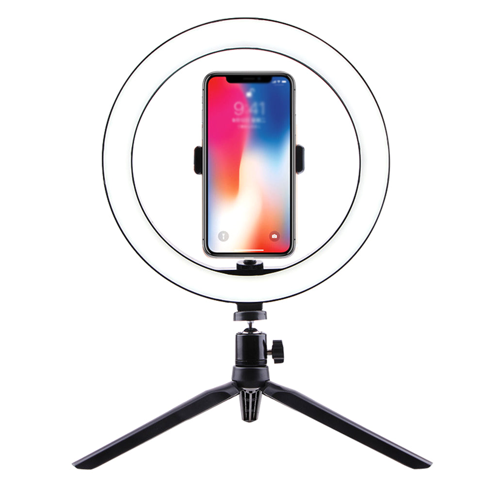 LED Ring Light with Tripod & Bluetooth Remote — 20cm or 26cm