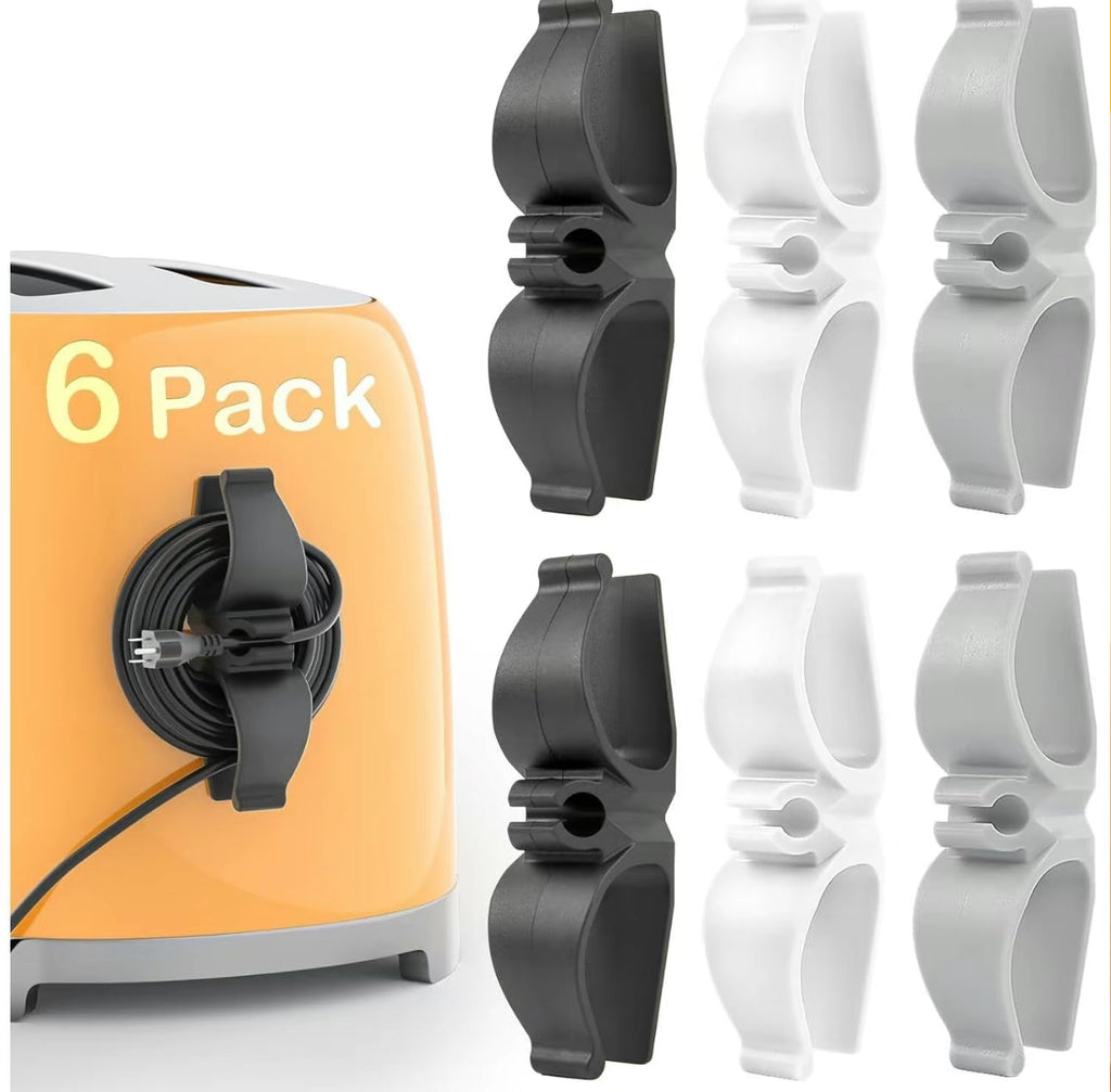 TidyWrap 6-Pack Rubber Cord Organizer | 3M Adhesive Cord Holder for Kitchen, Office & Bathroom