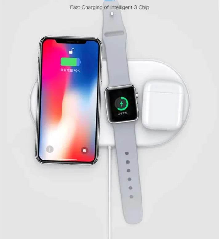 3-in-1 Wireless Charging Station — Phone, Earbuds & Smartwatch