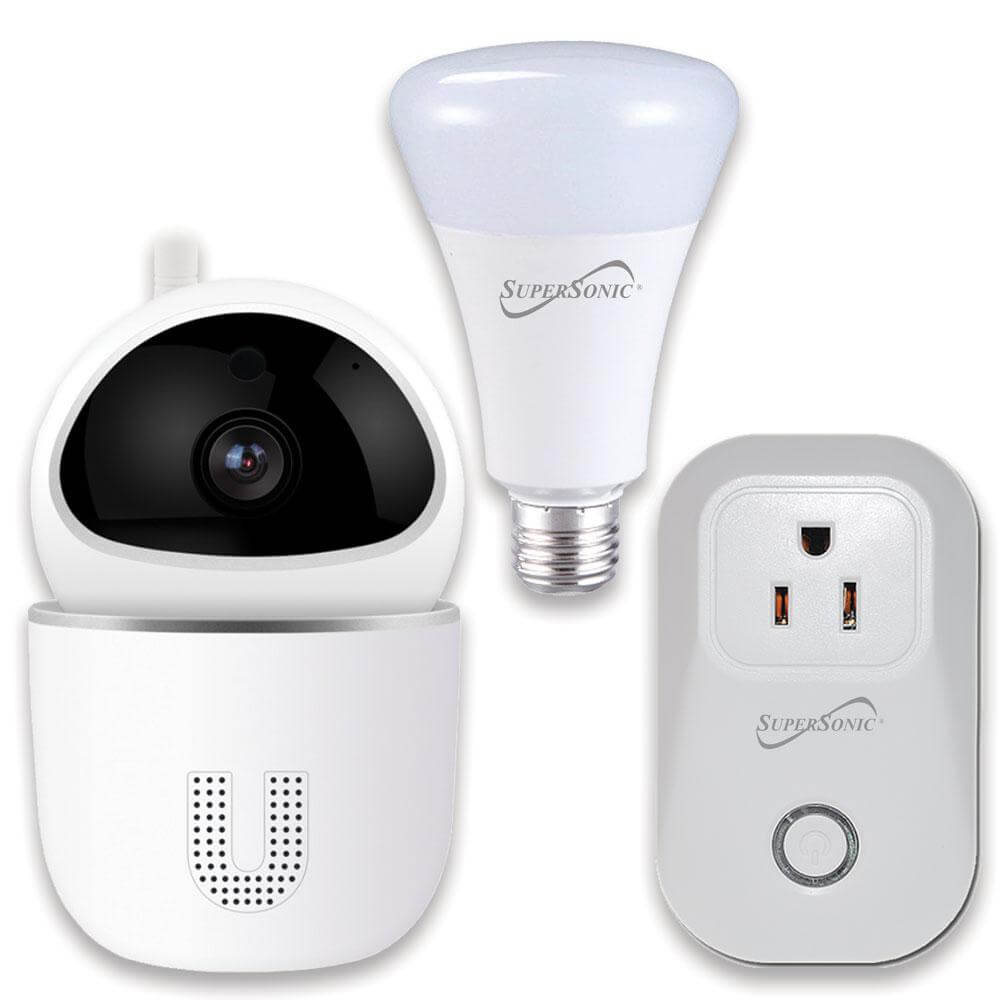 Smart Home Starter Kit — WiFi HD Camera, Smart Plug & RGB Bulb, 3-Piece Set