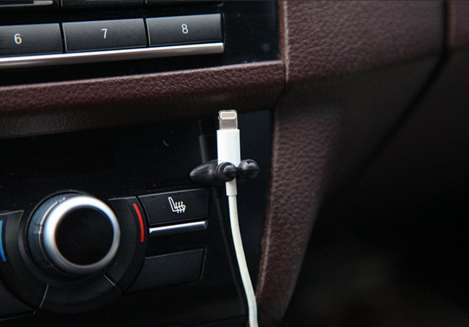8-Pack Self-Adhesive Cord Clips | Cable Wire Organizer for Car, Home & Office (Black & White)