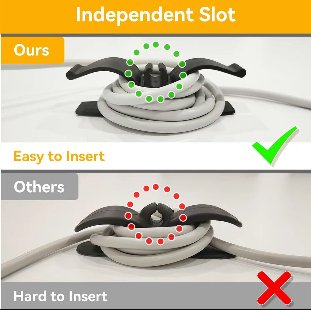 TidyWrap 6-Pack Rubber Cord Organizer | 3M Adhesive Cord Holder for Kitchen, Office & Bathroom