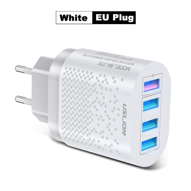 48W 4-Port Fast Wall Charger — Quick Charge 3.0 with Smart IC