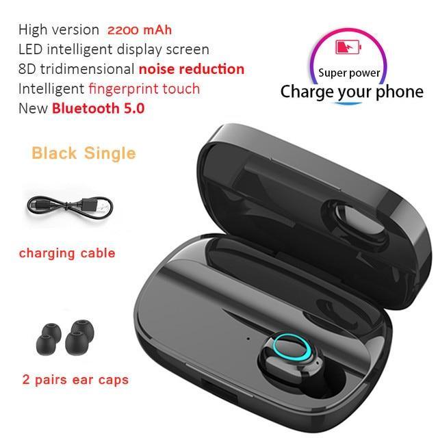 TWS Wireless Earbuds — IPX7 Waterproof, 90Hr Battery, LED Display, Noise Cancelling