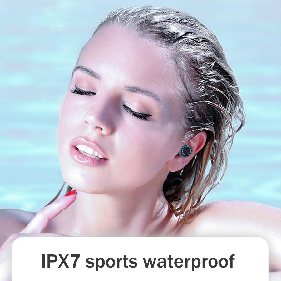 TWS Wireless Earbuds — IPX7 Waterproof, 90Hr Battery, LED Display, Noise Cancelling