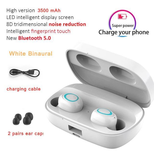 TWS Wireless Earbuds — IPX7 Waterproof, 90Hr Battery, LED Display, Noise Cancelling