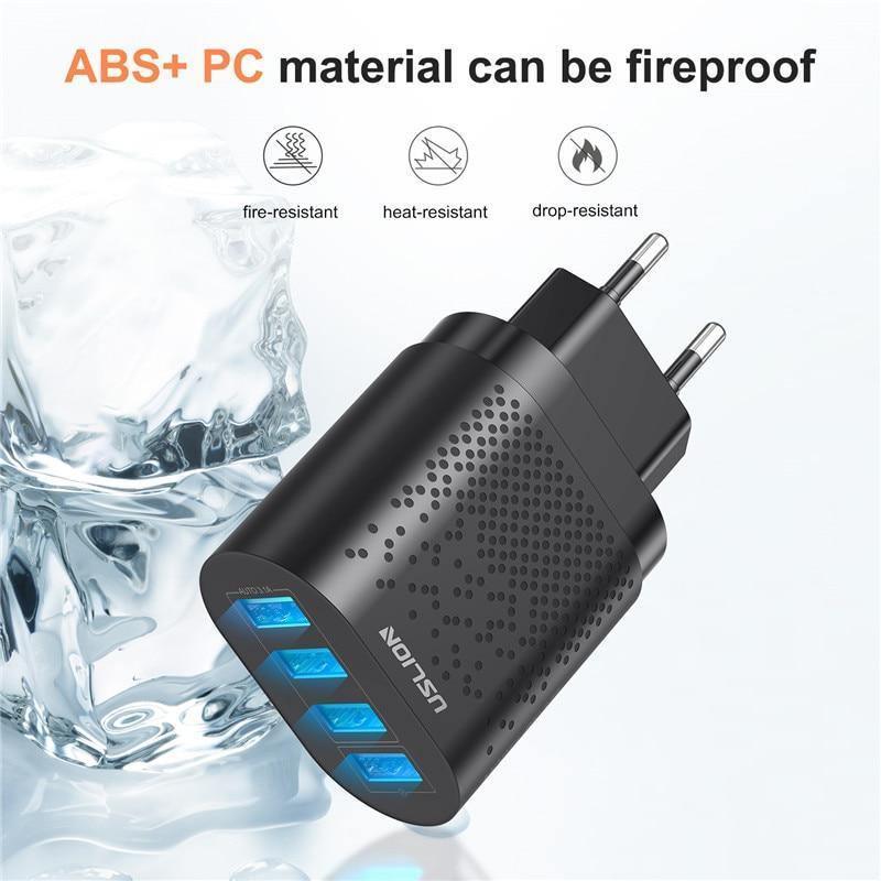 48W 4-Port Fast Wall Charger — Quick Charge 3.0 with Smart IC