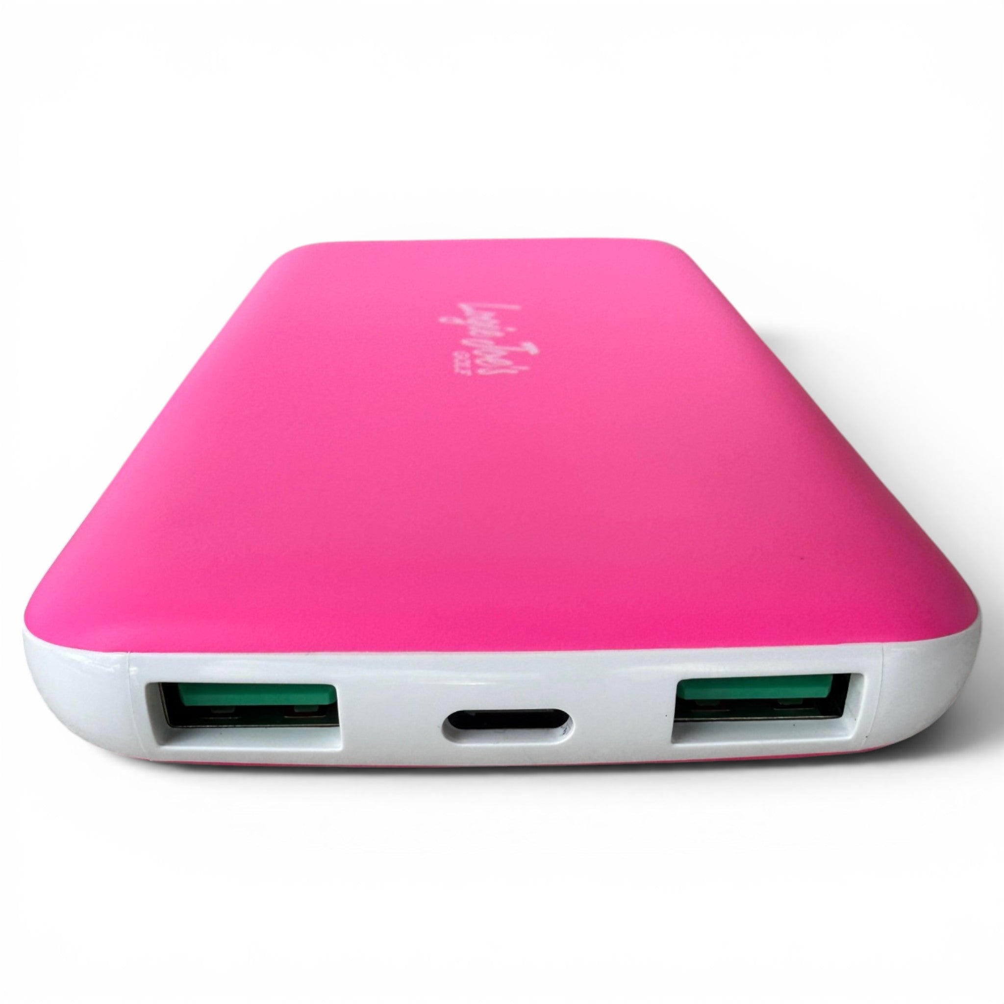 10,000mAh Slim Power Bank — Fast Charge USB-C, Neon Pink