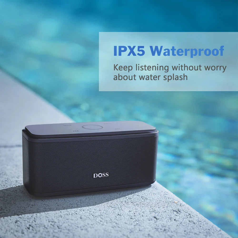 DOSS SoundBox Bluetooth Speaker — 12W, Touch Control, IPX5, 20Hr Battery