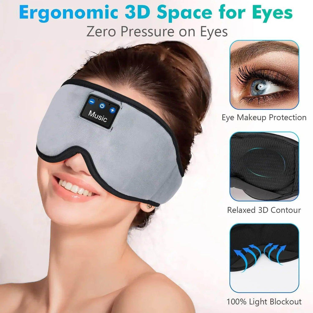 Wireless Sleep Headphones & Eye Mask — Bluetooth 5.0 for Side Sleepers