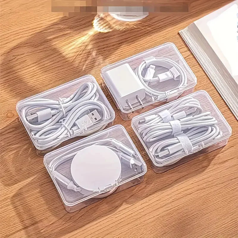 Cable Organizer Storage Box Set | Cord & Device Management for Home & Office