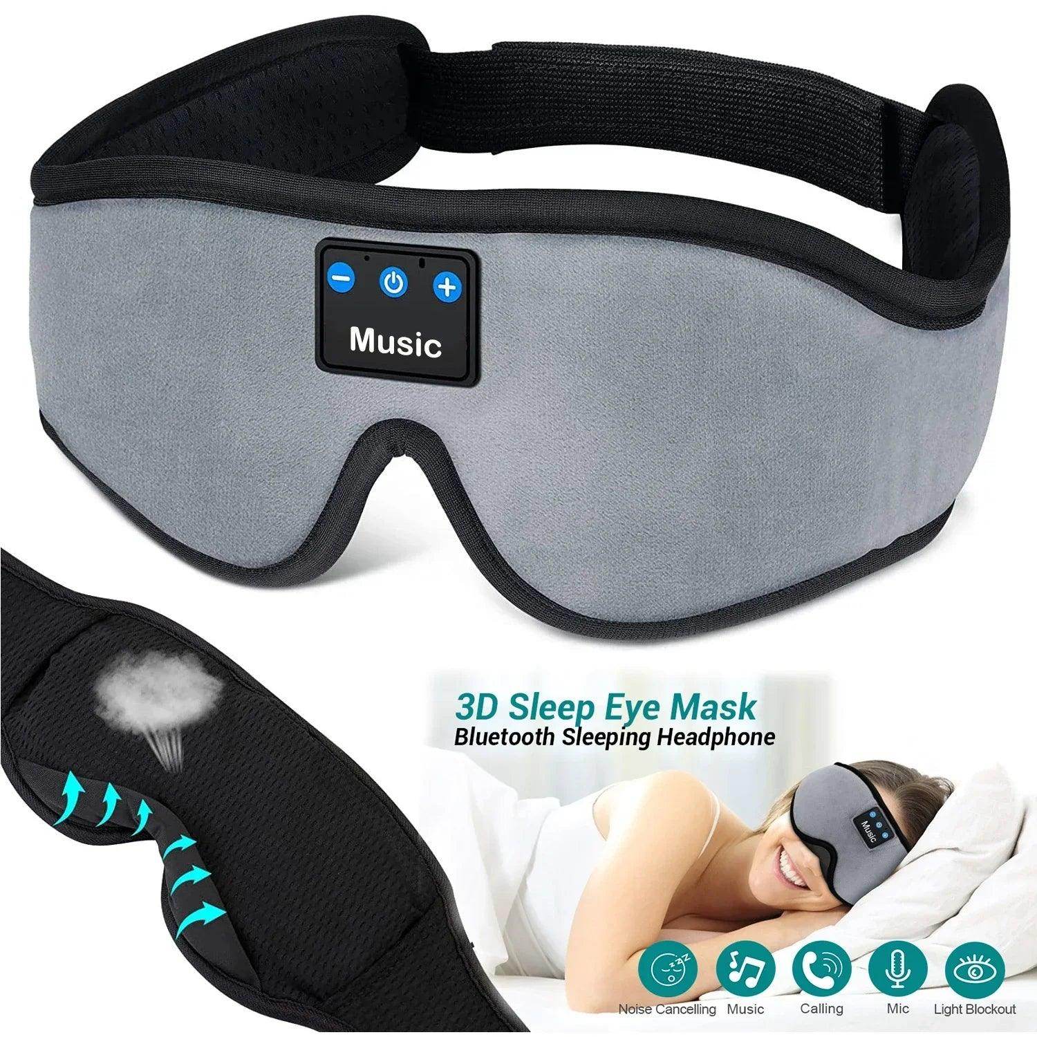 Wireless Sleep Headphones & Eye Mask — Bluetooth 5.0 for Side Sleepers