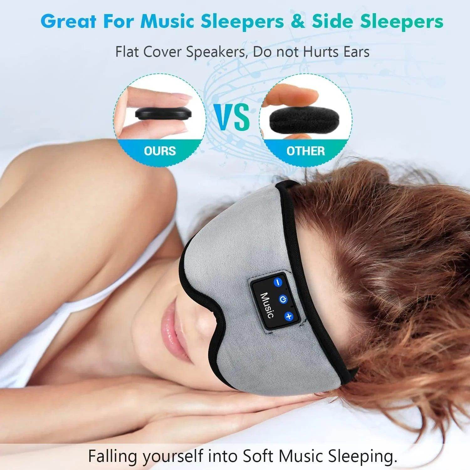 Wireless Sleep Headphones & Eye Mask — Bluetooth 5.0 for Side Sleepers