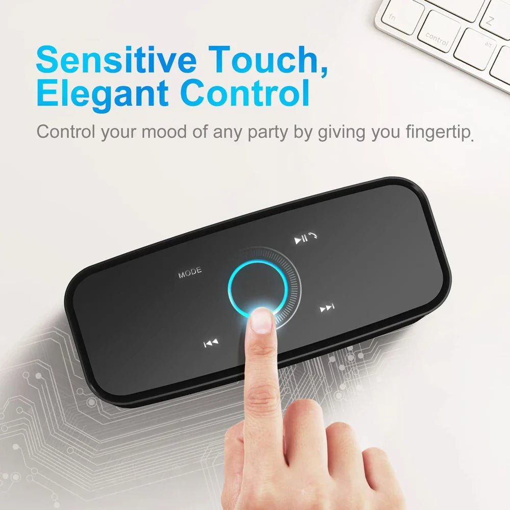 DOSS SoundBox Bluetooth Speaker — 12W, Touch Control, IPX5, 20Hr Battery