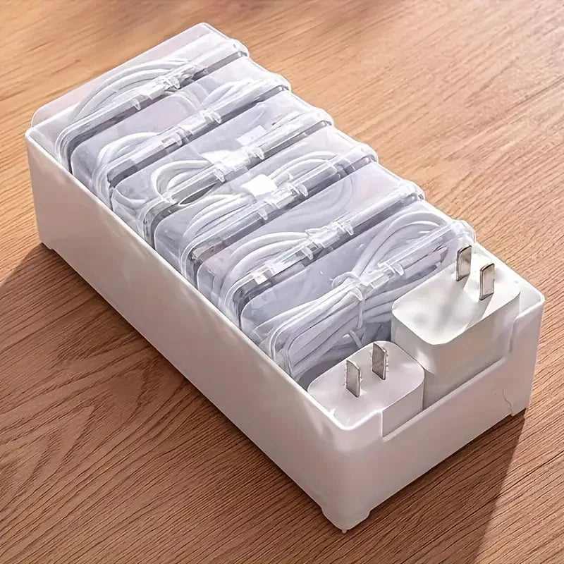 Cable Organizer Storage Box Set | Cord & Device Management for Home & Office