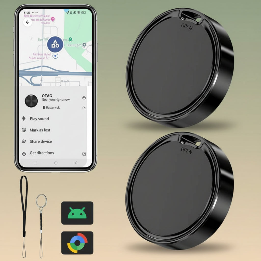 Bluetooth Tracker Tags for Android — 2-Pack, Google Find Hub Compatible