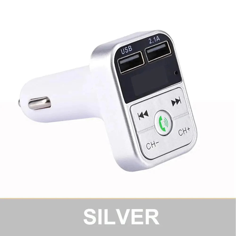 Bluetooth FM Transmitter & Dual USB Car Charger — Hands-Free, Music & Charging