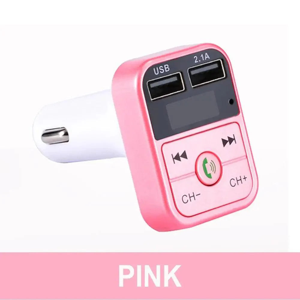 Bluetooth FM Transmitter & Dual USB Car Charger — Hands-Free, Music & Charging