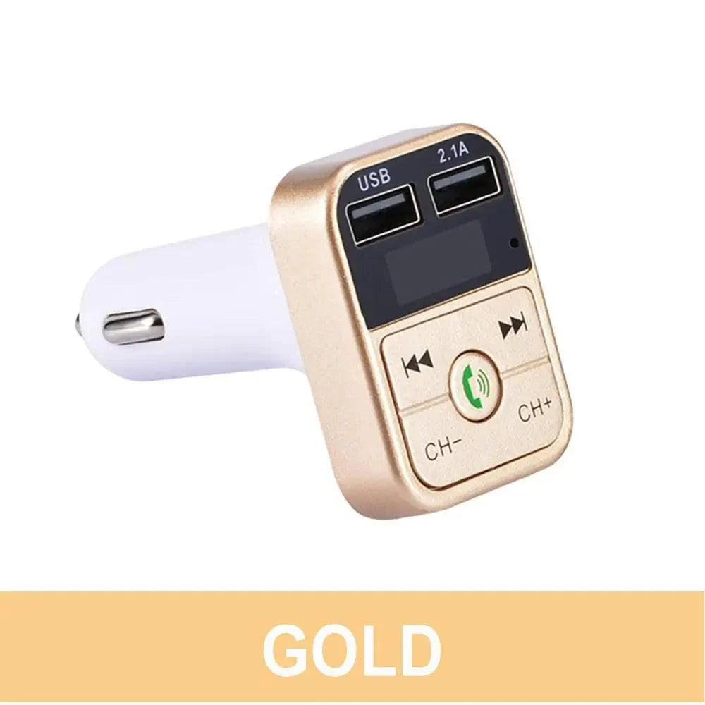 Bluetooth FM Transmitter & Dual USB Car Charger — Hands-Free, Music & Charging