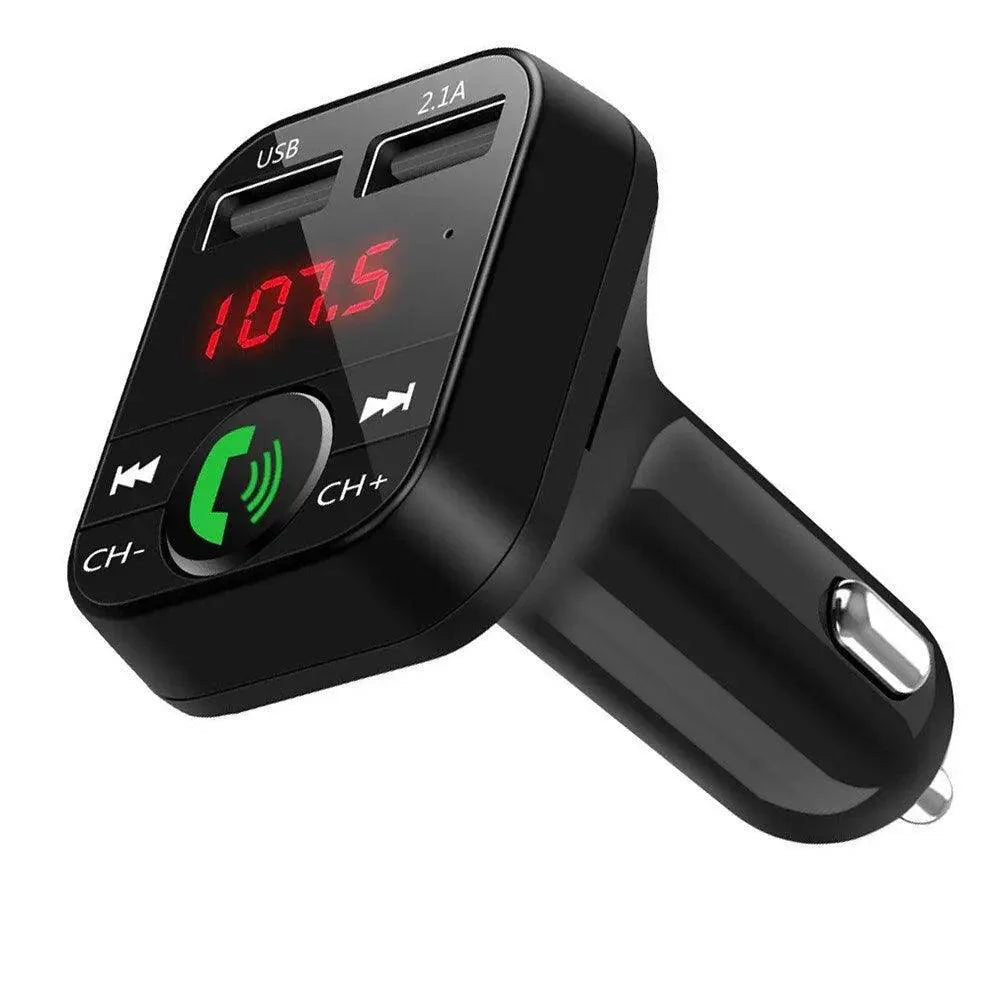 Bluetooth FM Transmitter & Dual USB Car Charger — Hands-Free, Music & Charging