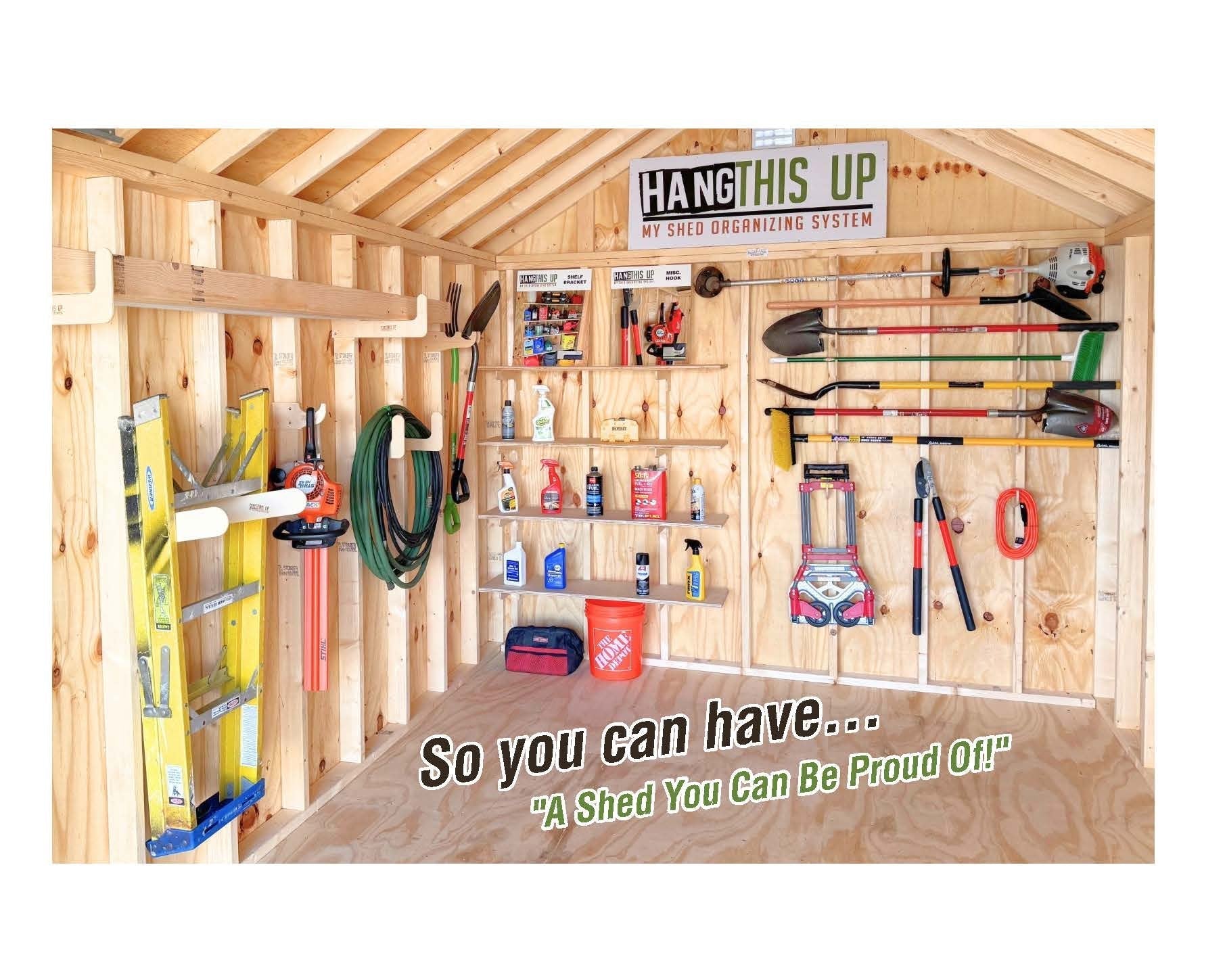 HangThis Up Starter Shed Kit | Complete Wall-Mount Shed Organizer System (Stud Mount)