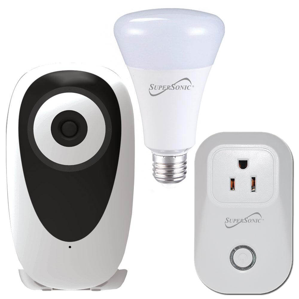 Smart Home Starter Kit — WiFi HD Camera, Smart Plug & RGB Bulb, 3-Piece Set