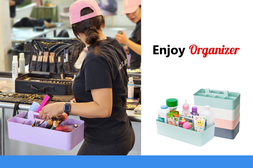 Enjoy Organizer 10-Pack Large Plastic Storage Portable Caddy with Handles, Made in USA