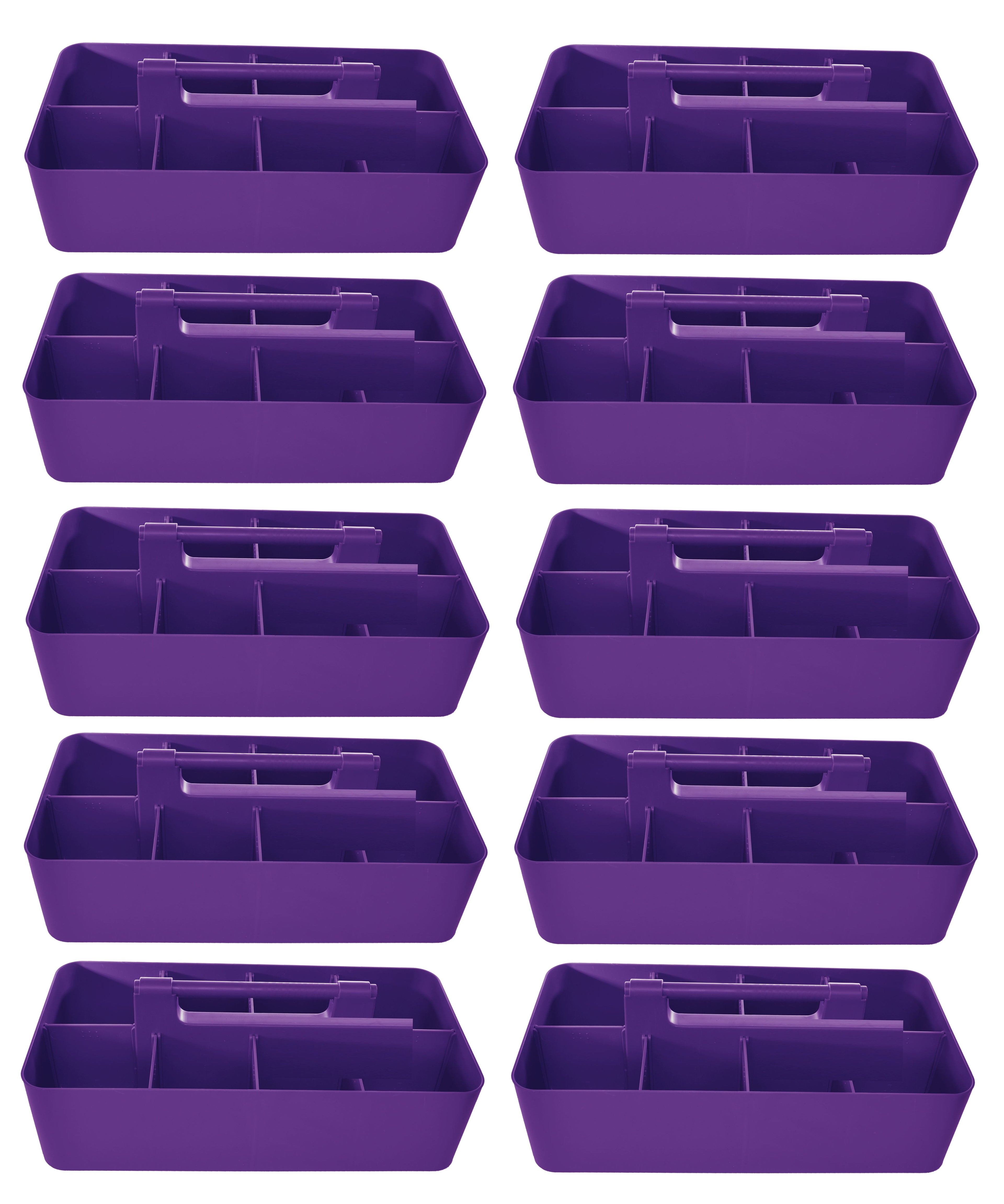 Enjoy Organizer 10-Pack Large Plastic Storage Portable Caddy with Handles, Made in USA
