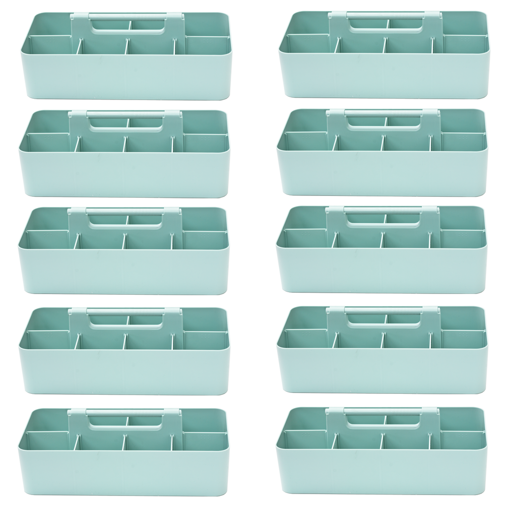 Enjoy Organizer 10-Pack Large Plastic Storage Portable Caddy with Handles, Made in USA