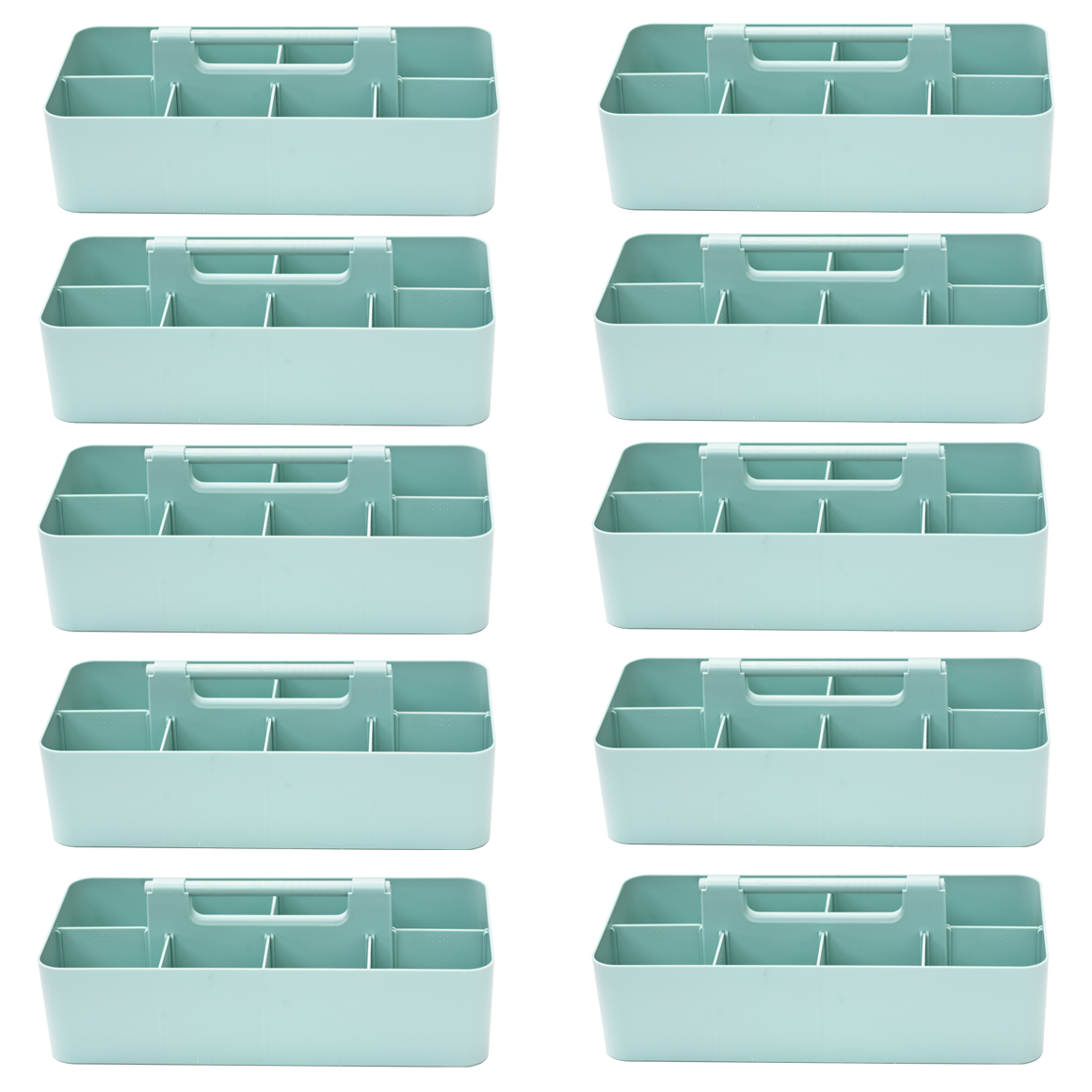 Enjoy Organizer 10-Pack Large Plastic Storage Portable Caddy with Handles, Made in USA