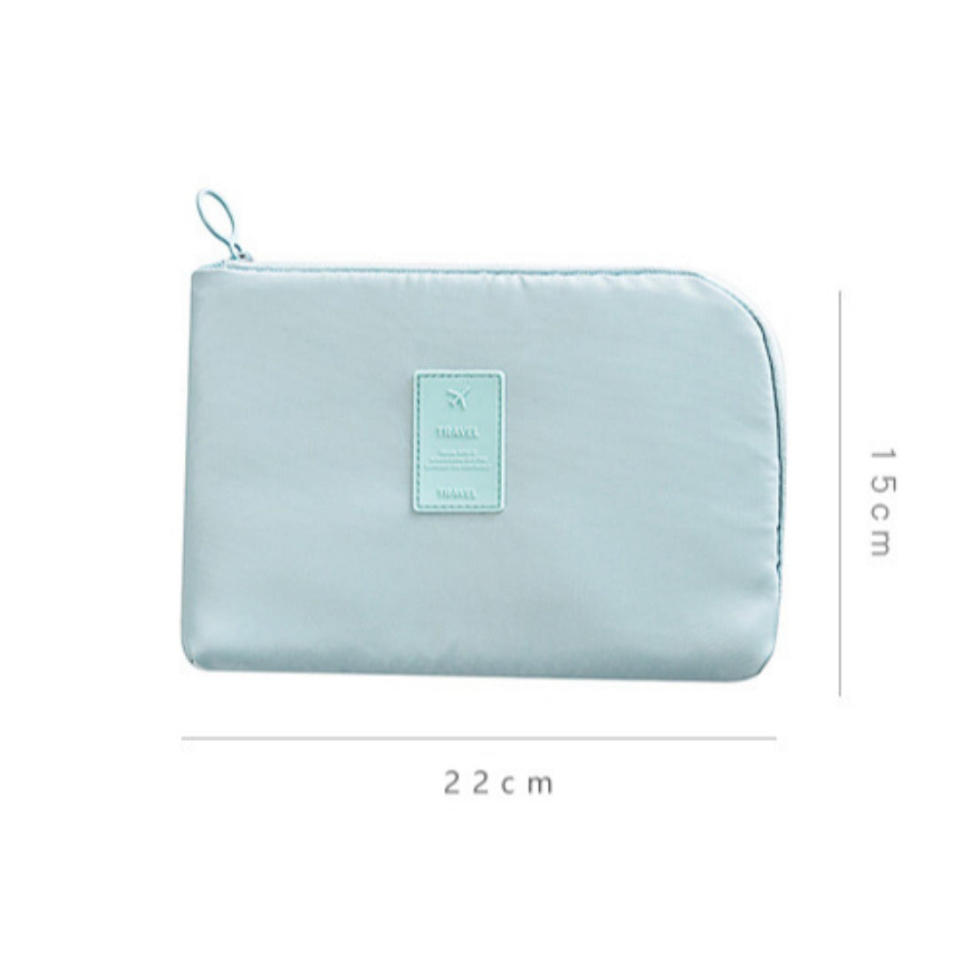 Travel Cable Organizer Pouch | Waterproof Double-Layer Electronics Carry Case for Cords, Chargers & Earphones