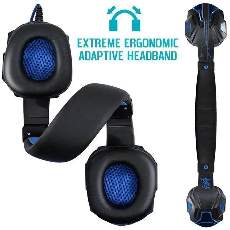 Gaming Headset — Wired, Noise Cancelling Mic, LED Light, Surround Bass