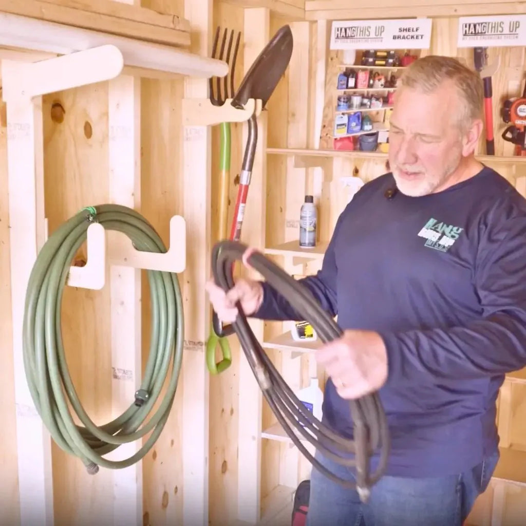 Wall-Mount Hose & Cord Organizer Hook | CNC Birch Plywood, Made in the USA