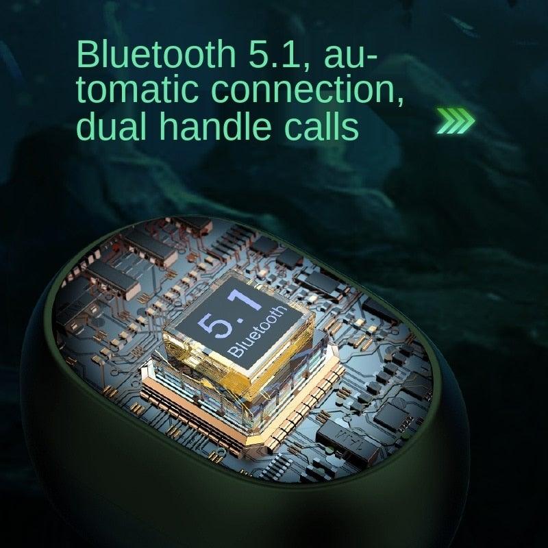 Sports Wireless Earbuds — Bluetooth 5.1, LED Display, Waterproof, Touch Control