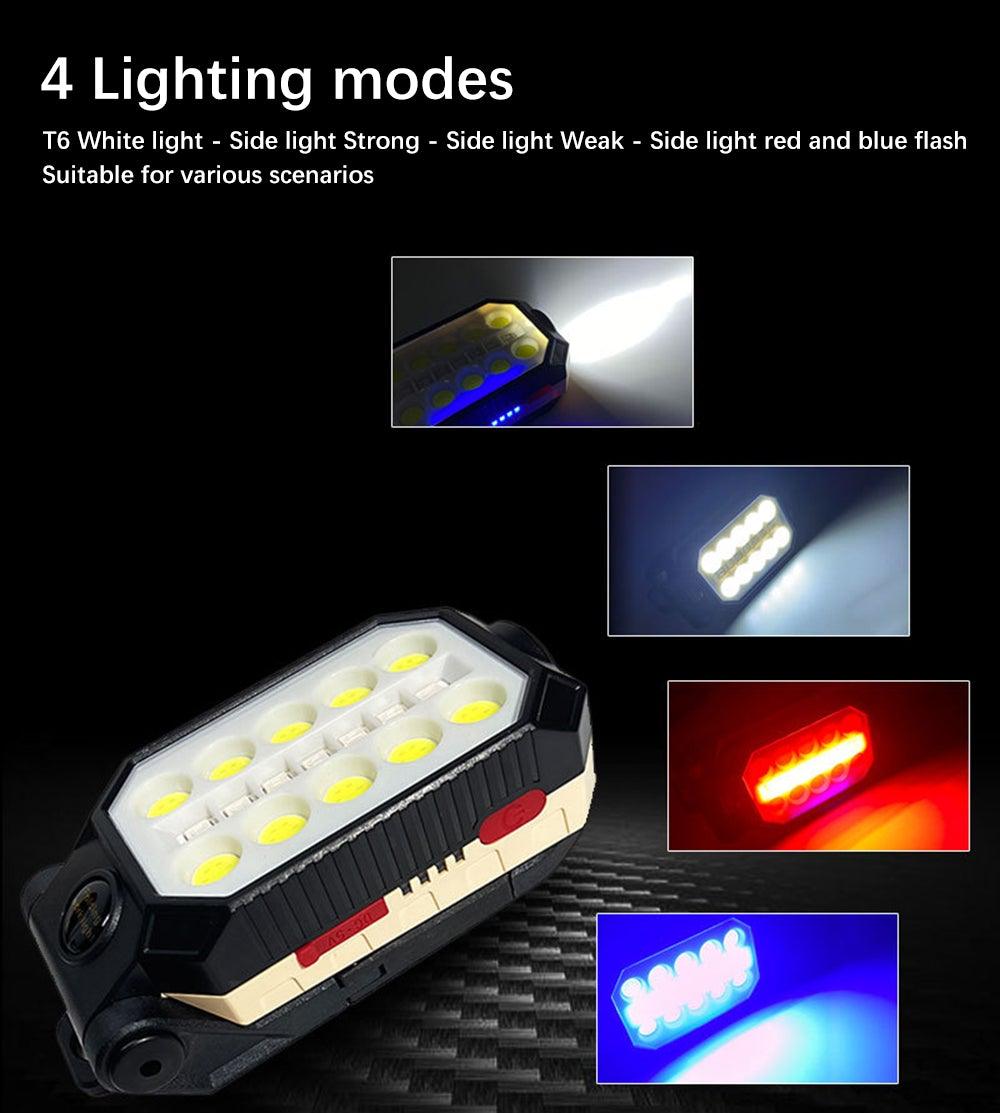 Rechargeable LED Work Light & Flashlight — 10,000mAh, Solar + USB, Waterproof