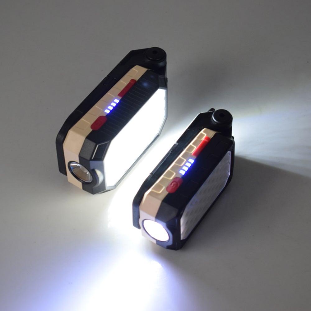 Rechargeable LED Work Light & Flashlight — 10,000mAh, Solar + USB, Waterproof