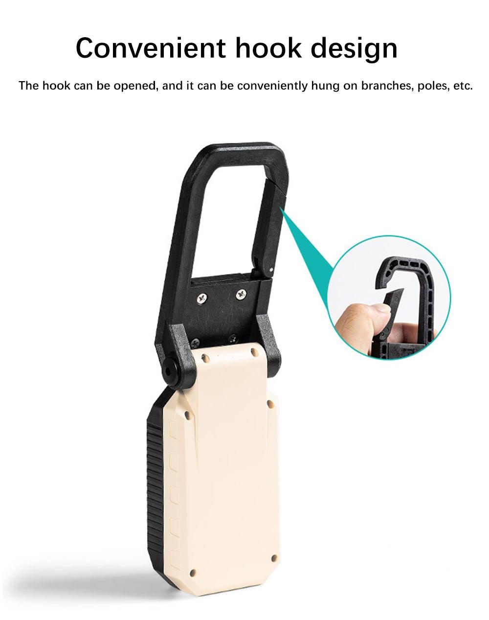 Rechargeable LED Work Light & Flashlight — 10,000mAh, Solar + USB, Waterproof