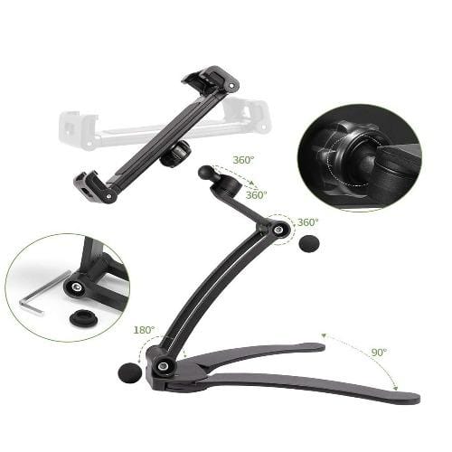 Gooseneck Phone & Tablet Stand — 360° Rotation, Wall Mount or Desk