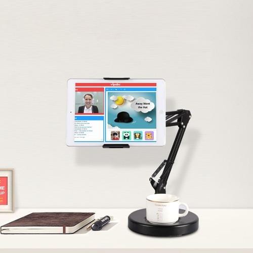 Aluminum Gooseneck Phone & Tablet Stand — 360° Rotation, 4.7"–11"
