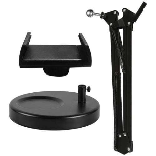 Aluminum Gooseneck Phone & Tablet Stand — 360° Rotation, 4.7"–11"