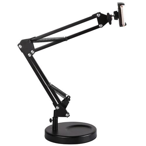 Aluminum Gooseneck Phone & Tablet Stand — 360° Rotation, 4.7"–11"