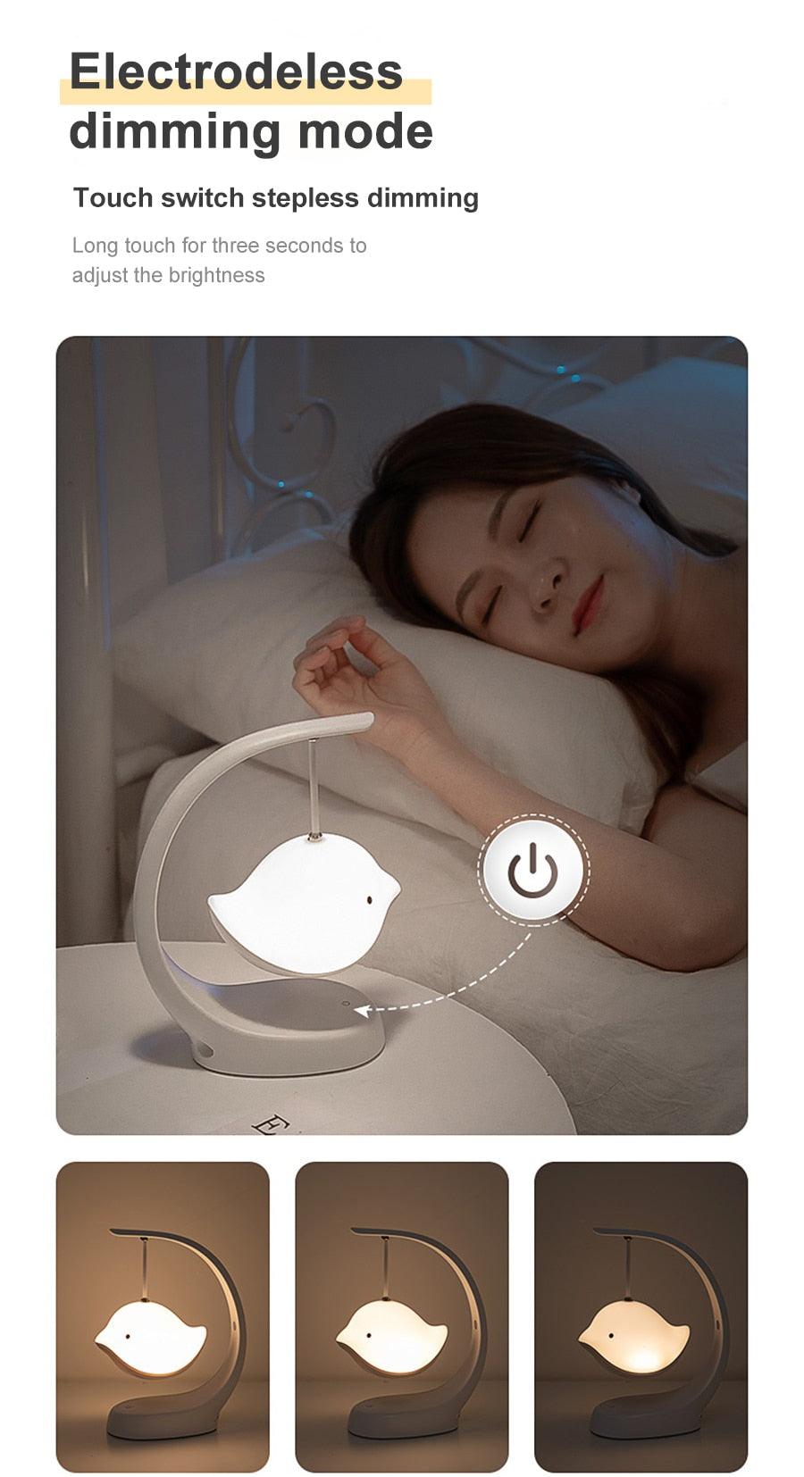 Bluetooth LED Night Light Speaker — Touch Control, 11Hr Battery, USB Rechargeable