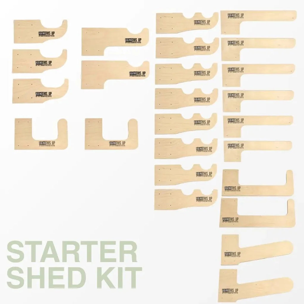 HangThis Up Starter Shed Kit | Complete Wall-Mount Shed Organizer System (Stud Mount)