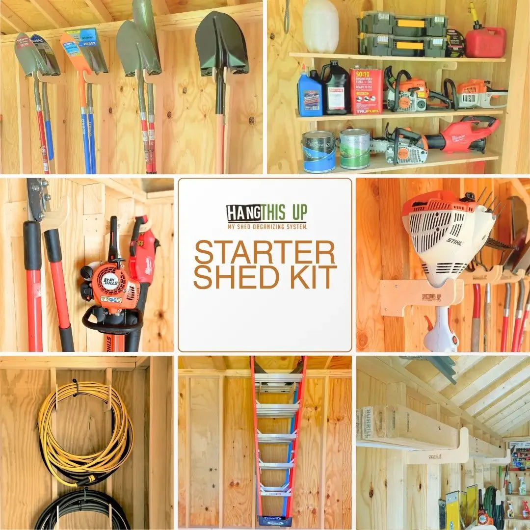 HangThis Up Starter Shed Kit | Complete Wall-Mount Shed Organizer System (Stud Mount)