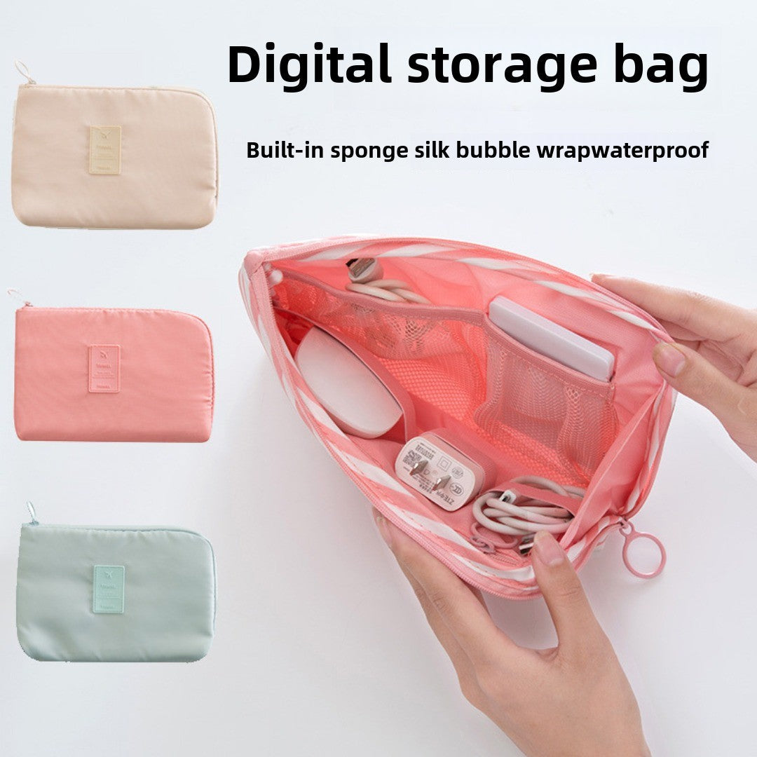 Travel Cable Organizer Pouch | Waterproof Double-Layer Electronics Carry Case for Cords, Chargers & Earphones